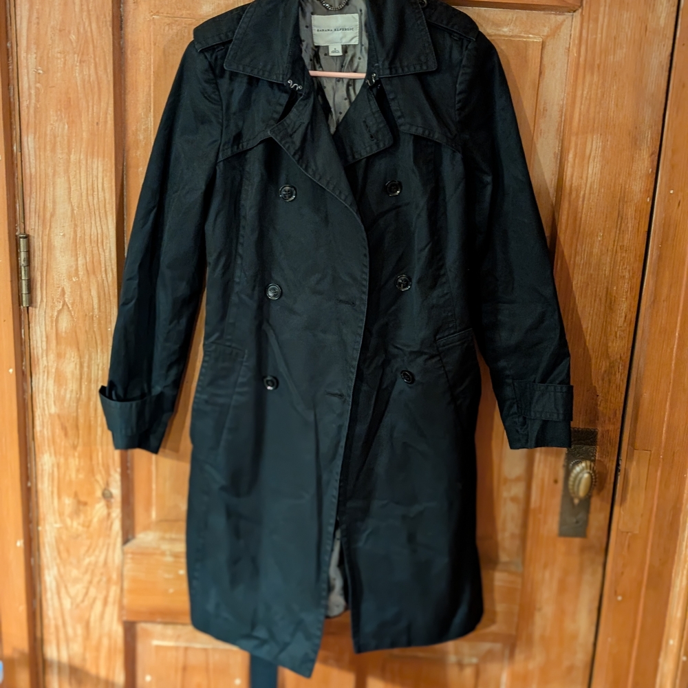 Black Double-Breasted Trench Coat